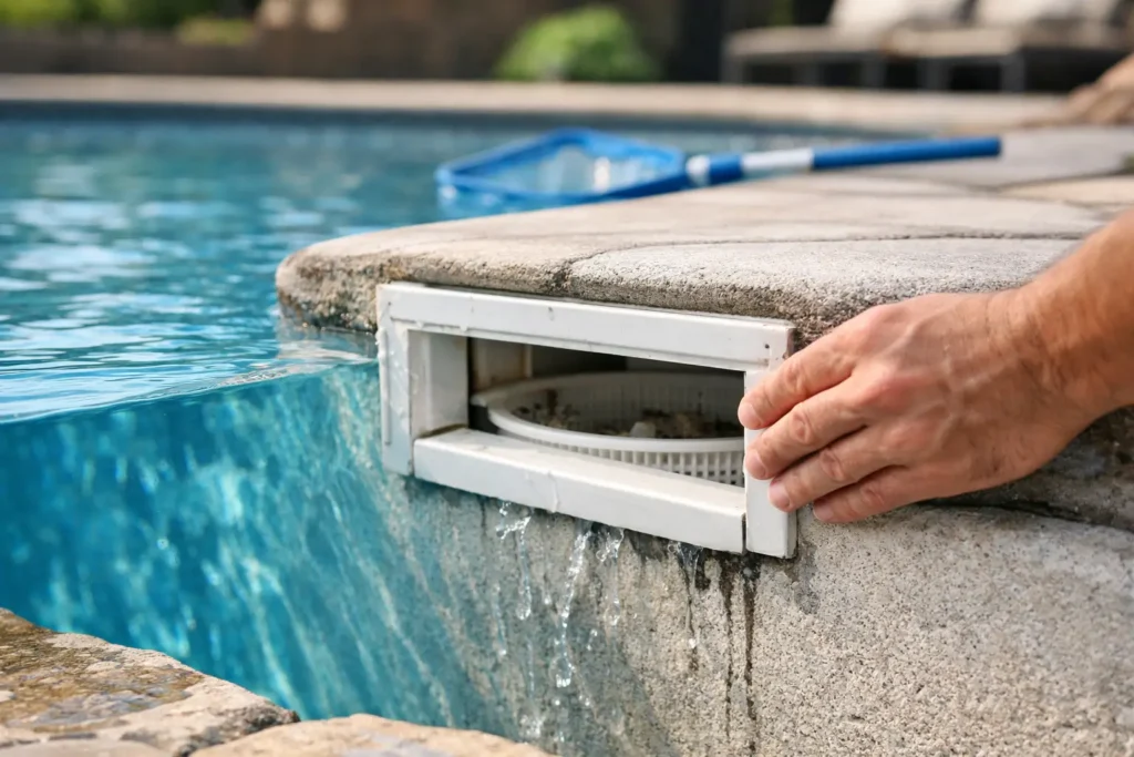 7 Pool Skimmer Leak Signs to Catch Early